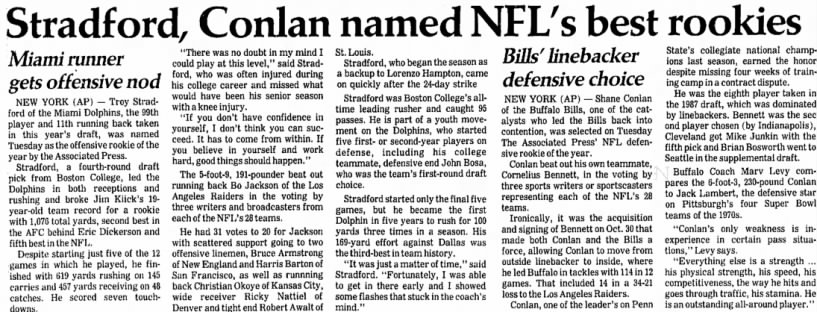 Stradford, Conlan named NFL's best rookies