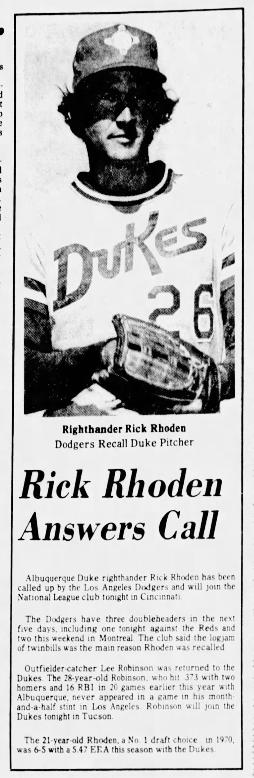 Rick Rhoden Answers Call