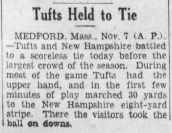 Tufts Held to Tie