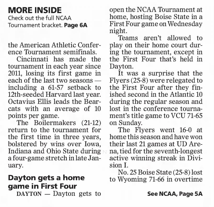 Dayton gets a home game in First Four