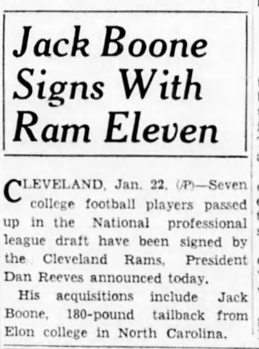 Jack Boone Signs With Ram Eleven
