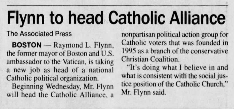 Flynn to head Catholic Alliance