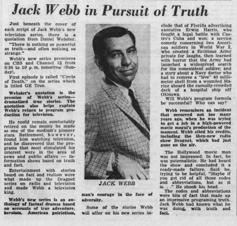 Jack Webb in Pursuit of Truth