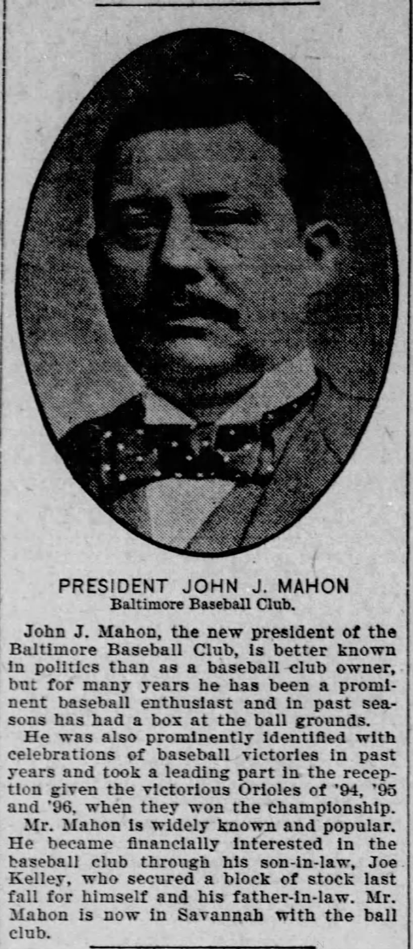 President John J. Mahon