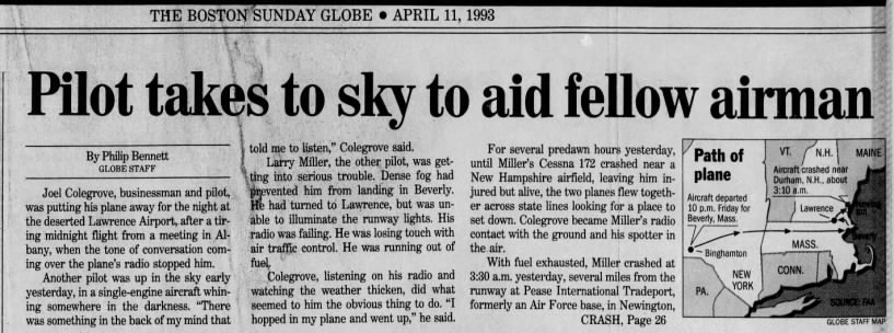 Pilot takes to sky to aid fellow airman