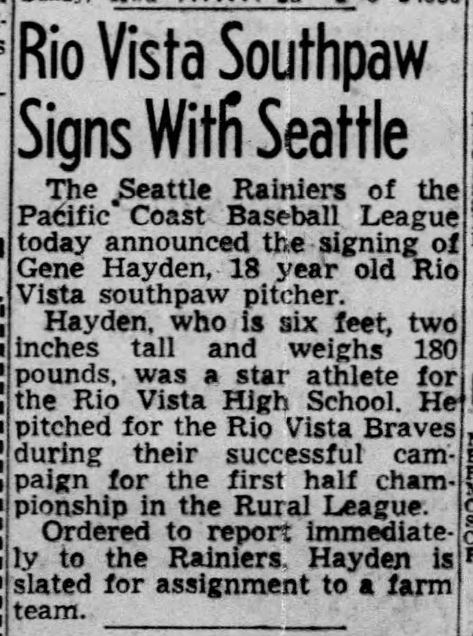 Rio Vista Southpaw Signs With Seattle