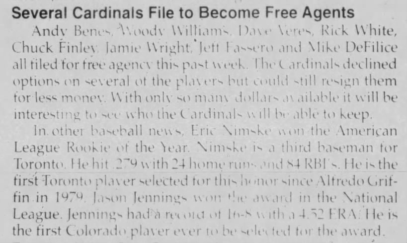 Several Cardinals File to Become Free Agents