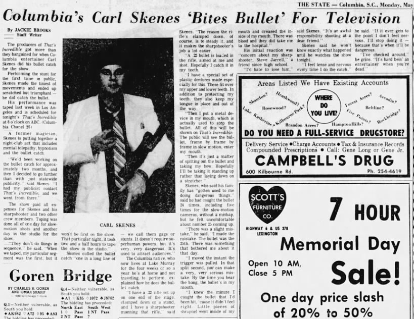 Columbia's Carl Skenes 'Bites Bullet' For Television