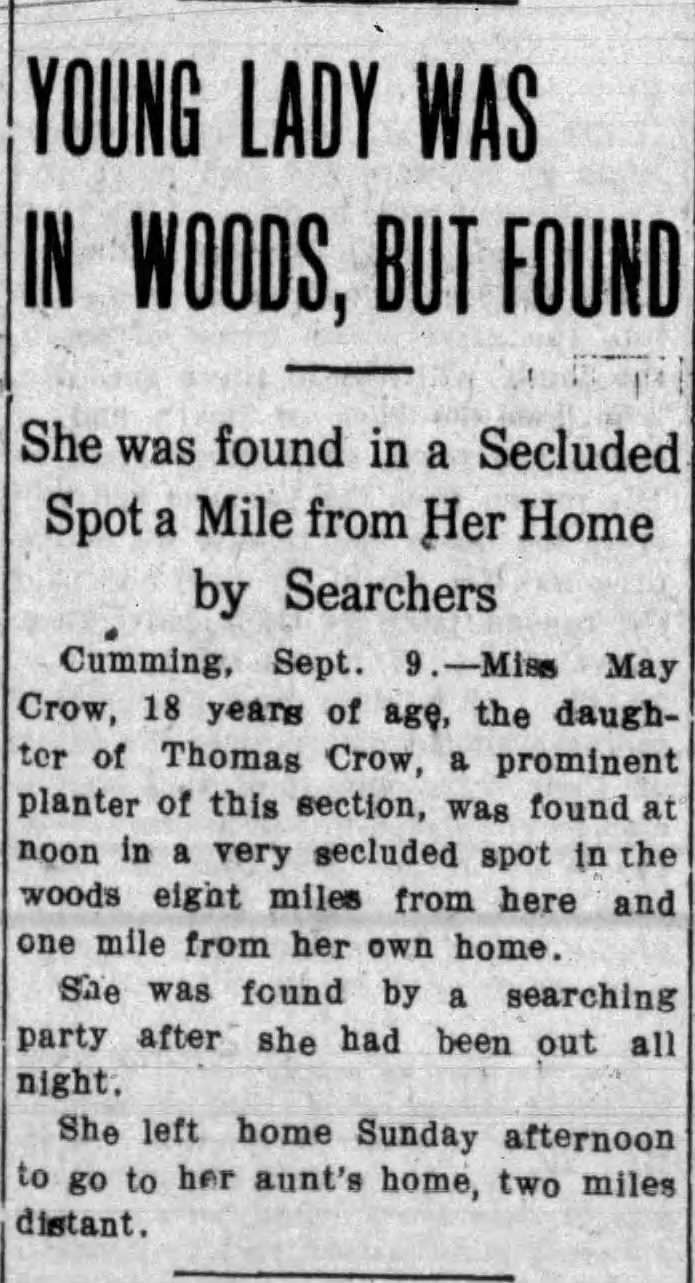 Young Lady was in Woods, but Found