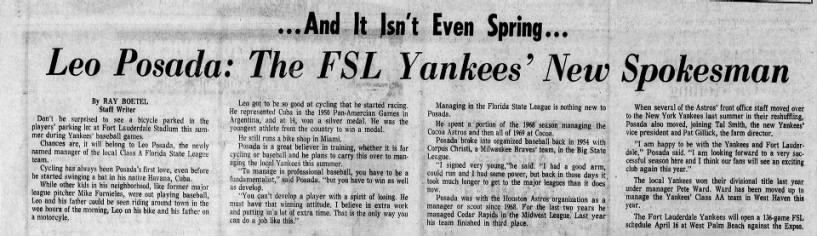 Leo Posada: The FSL Yankees' New Spokesman