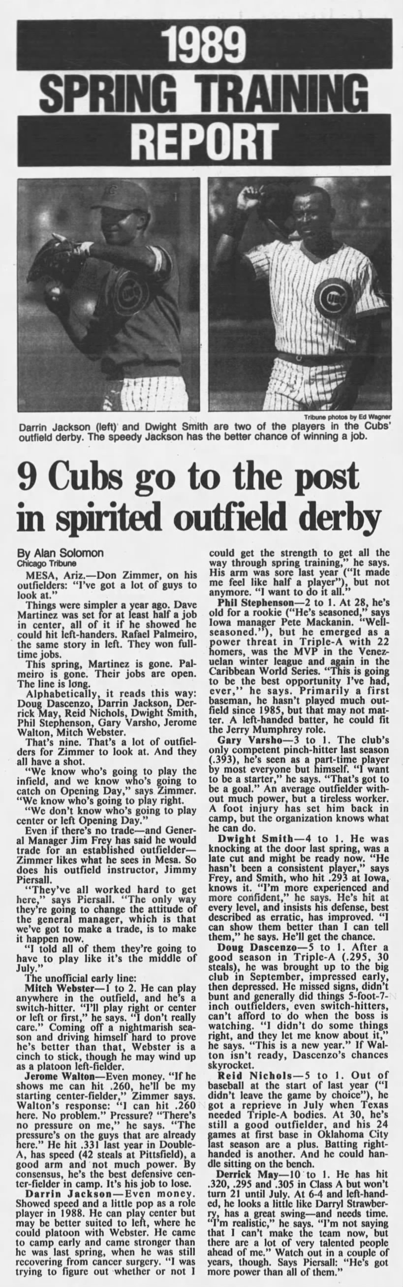 9 Cubs go to the post in spirited outfield derby