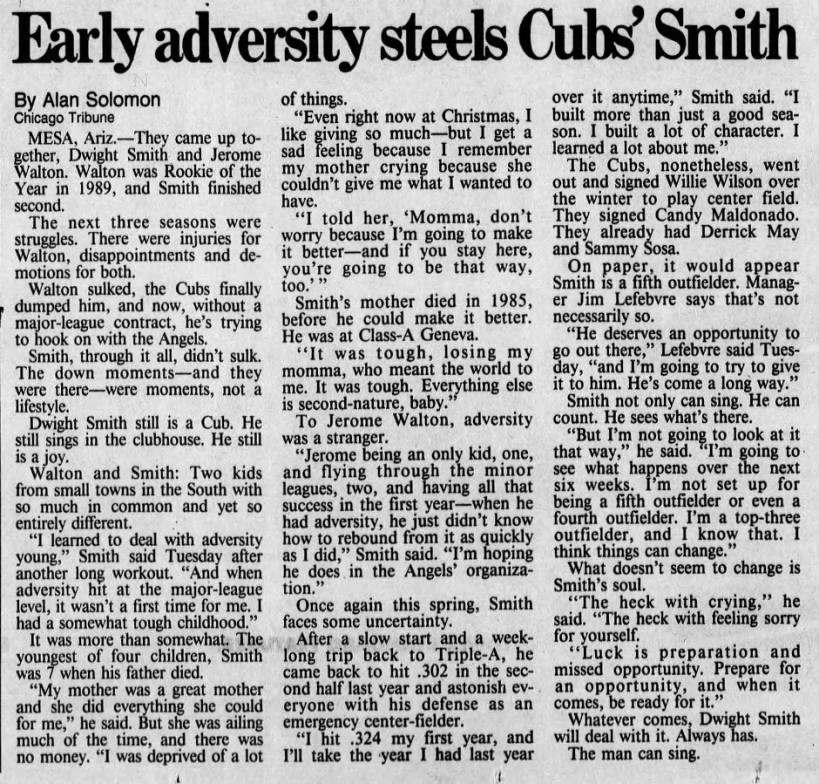 Early adversity steels Cubs' Smith