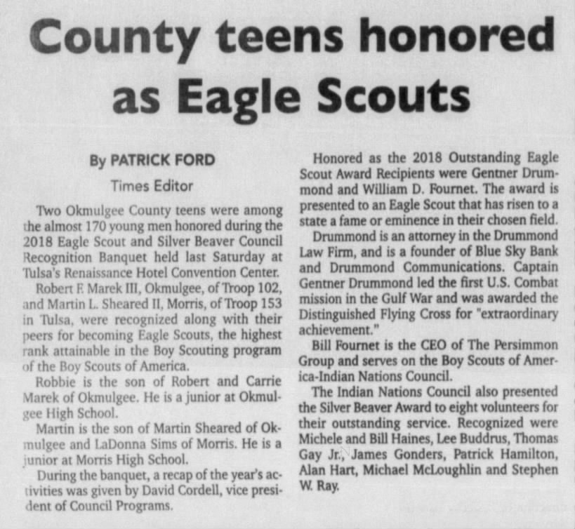 County teens honored as Eagle Scouts