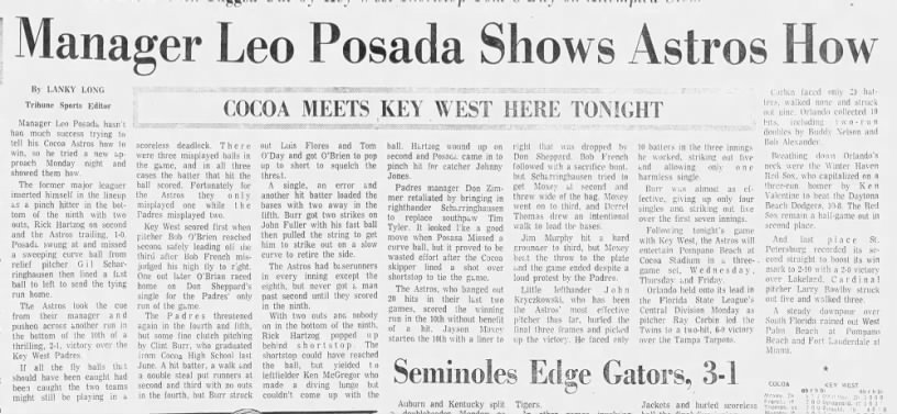 Manager Leo Posada Shows Astros How