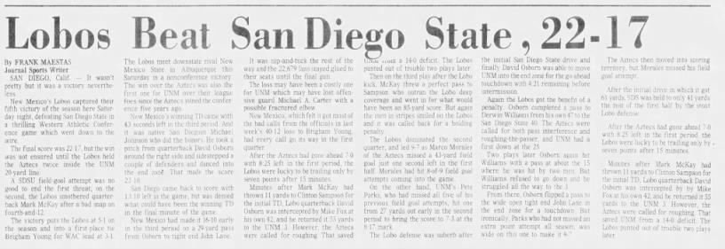 Lobos Beat San Diego State