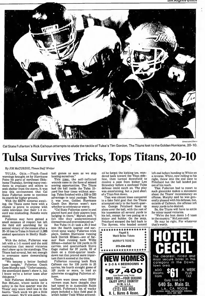 Tulsa Survives Tricks Tops Titans