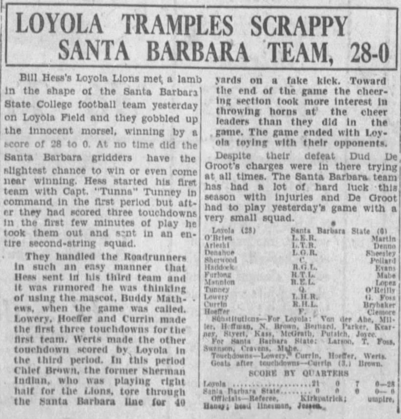 Loyola Tramples Scrappy Santa Barbara Team