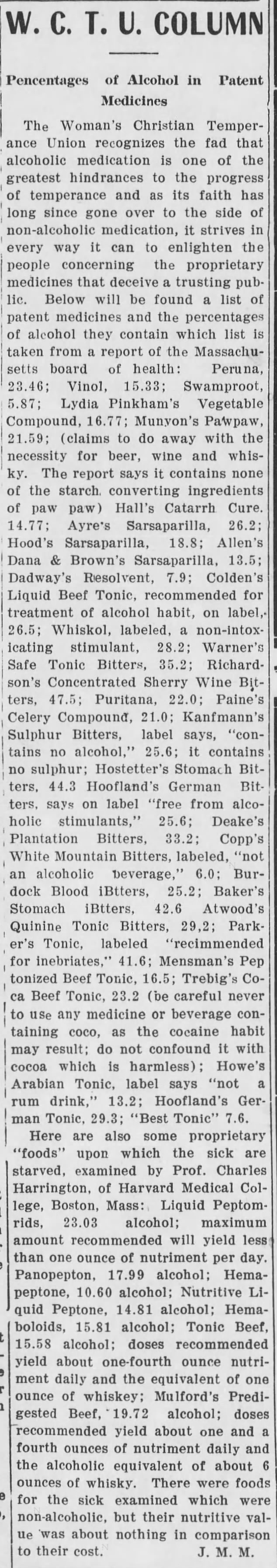 Percentages of Alcohol - Deadwood Pioneer-Times (Deadwood, SD) - 16 Nov 1907