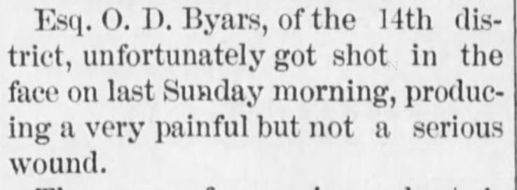 Byars, Ozias.Southern Standard(McMinnville, TN)12 Sep 1885 - Injury