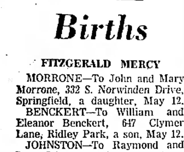 birth announcement a son william and elenor benckert
may 19, 1961