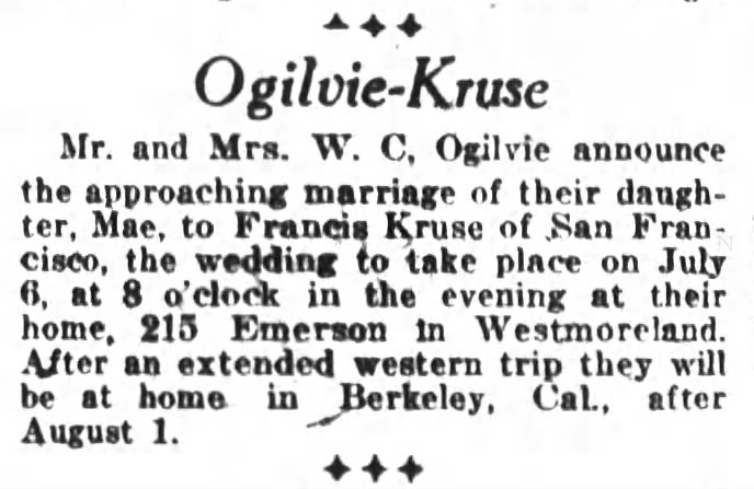 Ogilvie & Kruse to wed