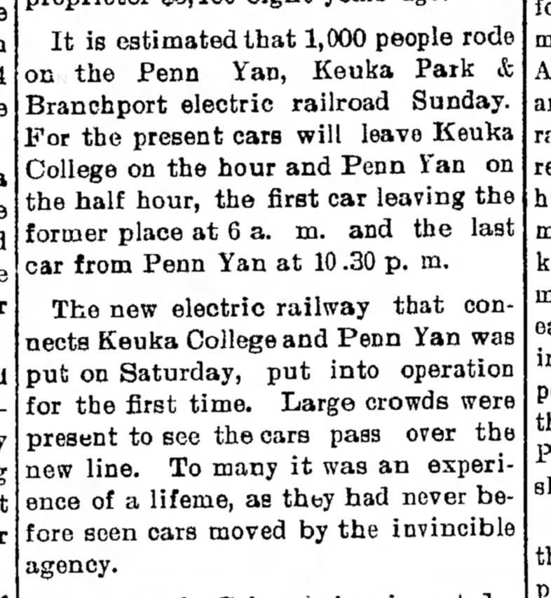 1897 Train To Keuka College
