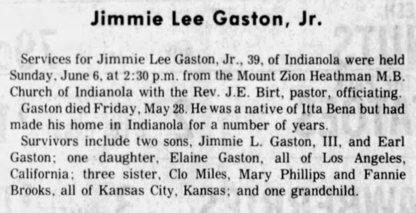 Jimmie Lee Gaston Jr. Cousin