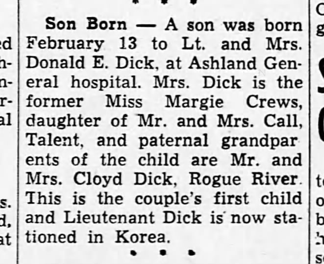 Medford Mail Tribune 16 February 1953