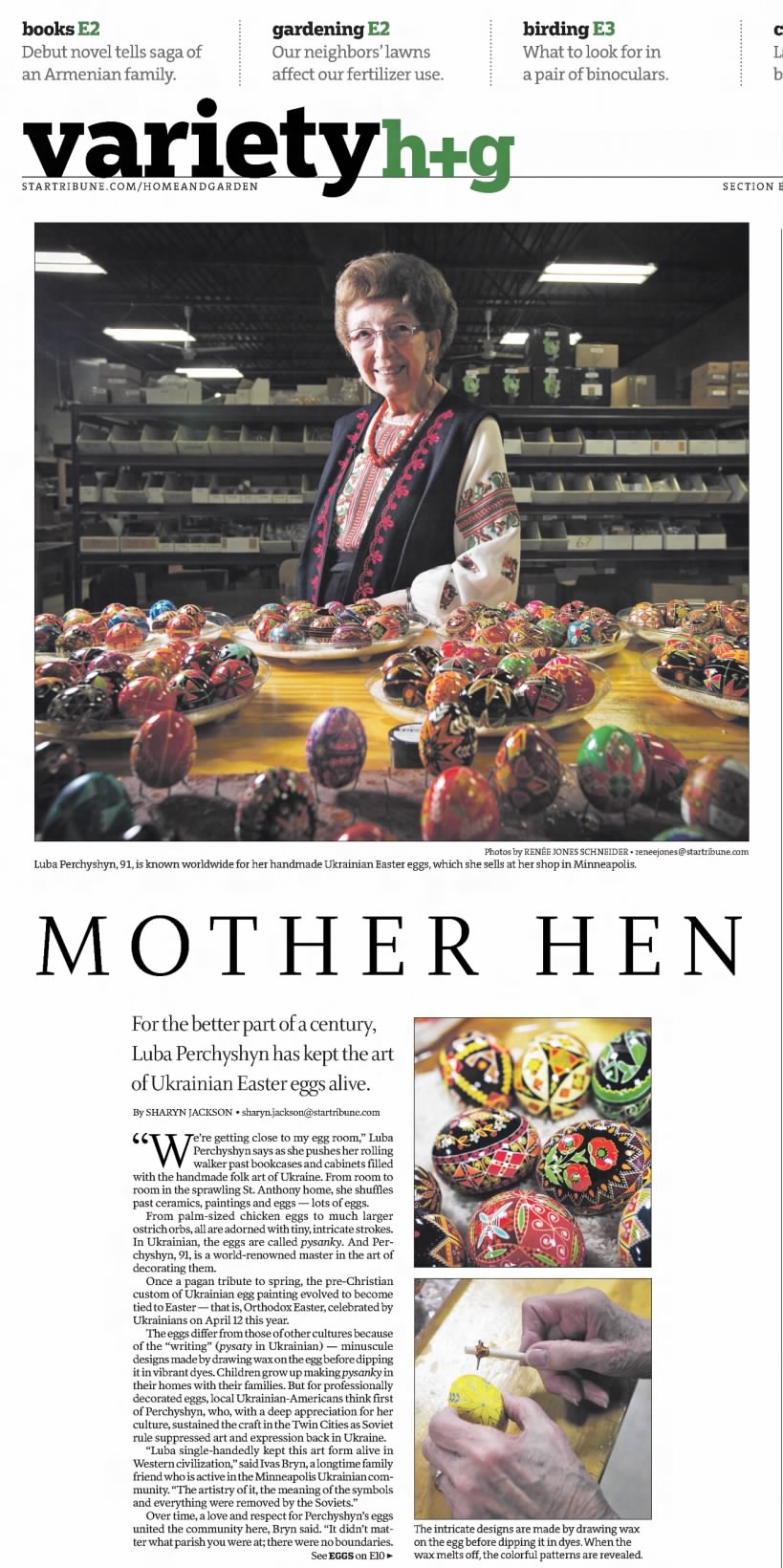 Luba Perchyshyn, age 91, Makes Handmade Ukrainian Easter eggs.
