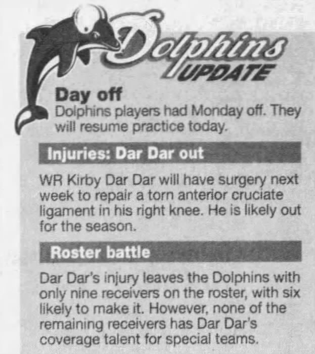 Dolphins Update