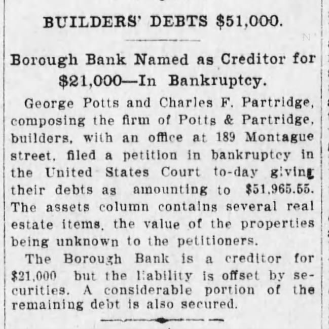 Potts & Partridge bankruptcy