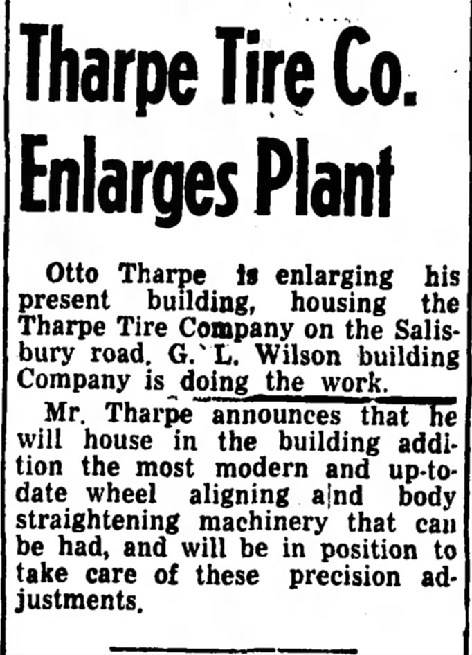 1945 GLWBCO client: Otto Tharpe, Tharpe Tire Co.
