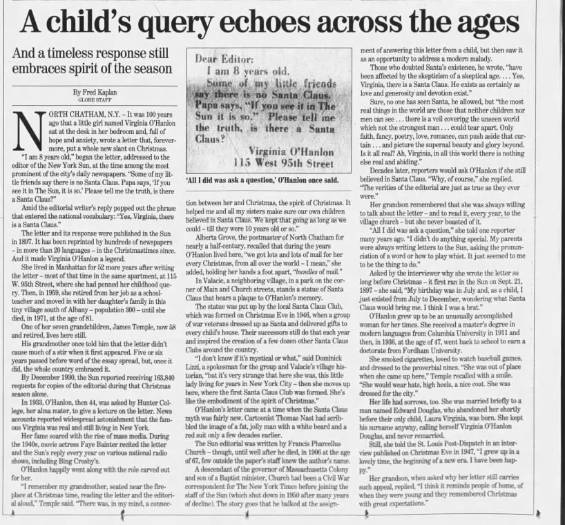 A child's query echoes across the ages/Fred Kaplan