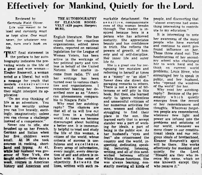 Effectively for Mankind, Quietly for the Lord
