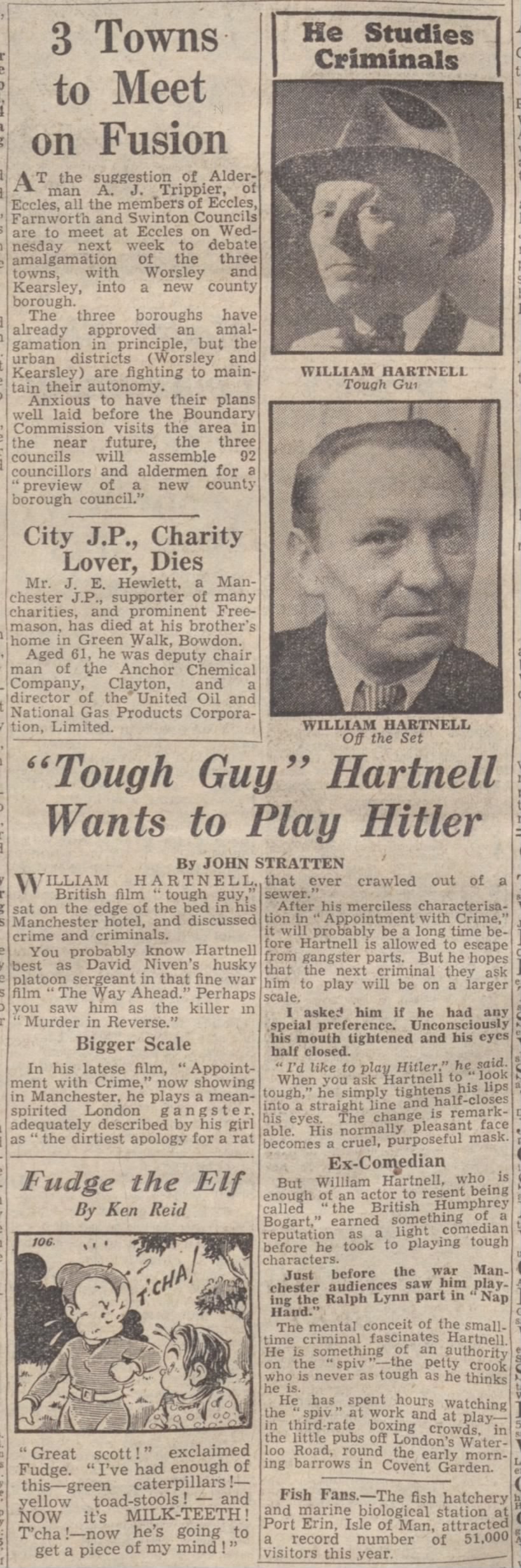"Tough Guy" Hartnell Wants to Play Hitler