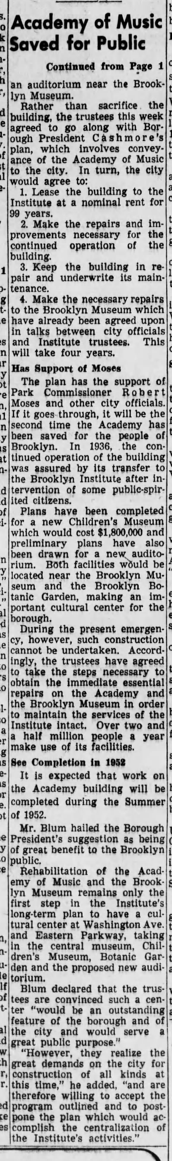 Academy of music saved for public_1951