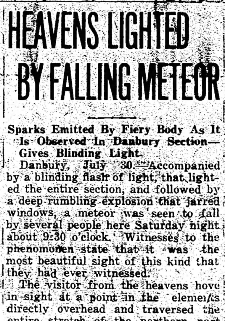 Meteor Falls From the Sky