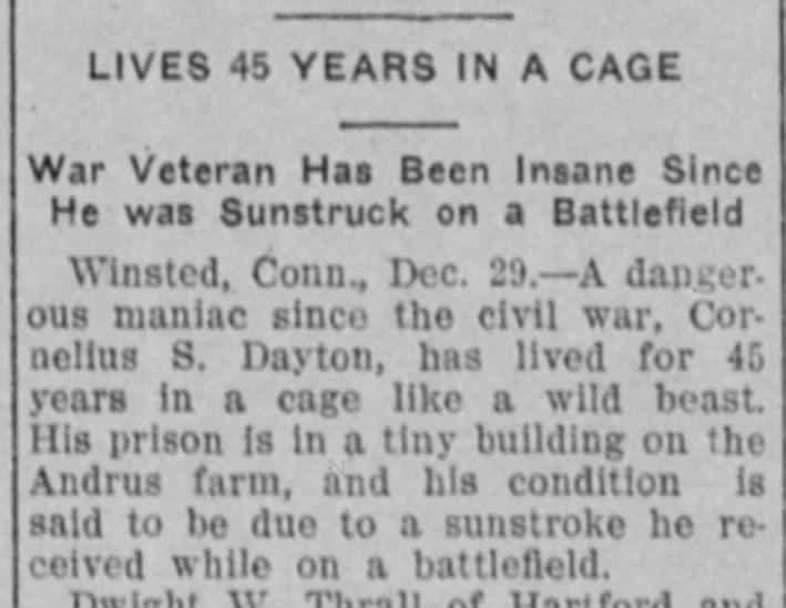 Man Lives in a Cage for 45 years Following Civil War Service