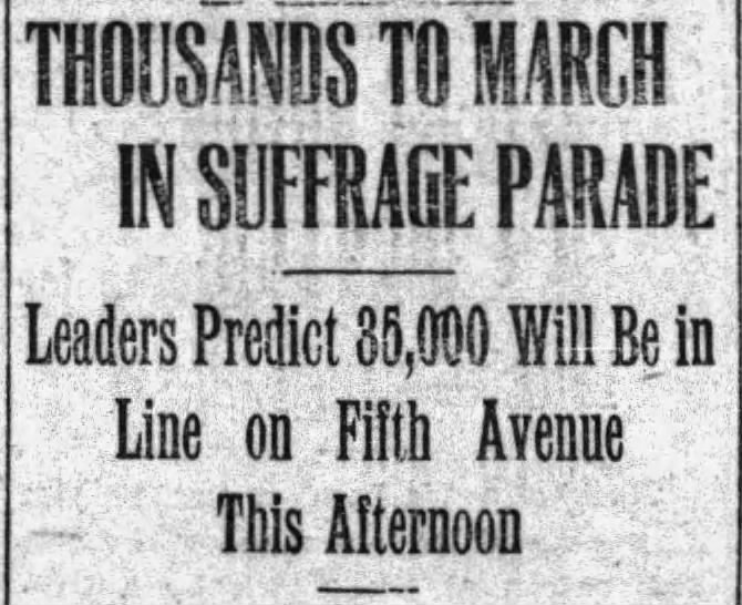 Suffrage March in New York City