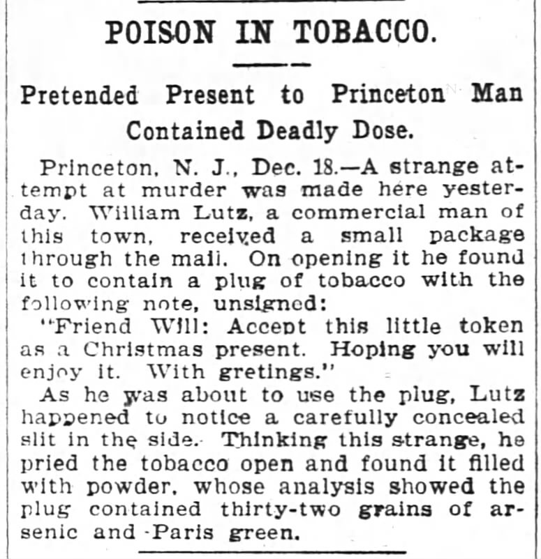 Attempted Murder Using Tobacco
