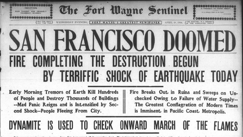 Earthquake and Fire Destroy San Francisco