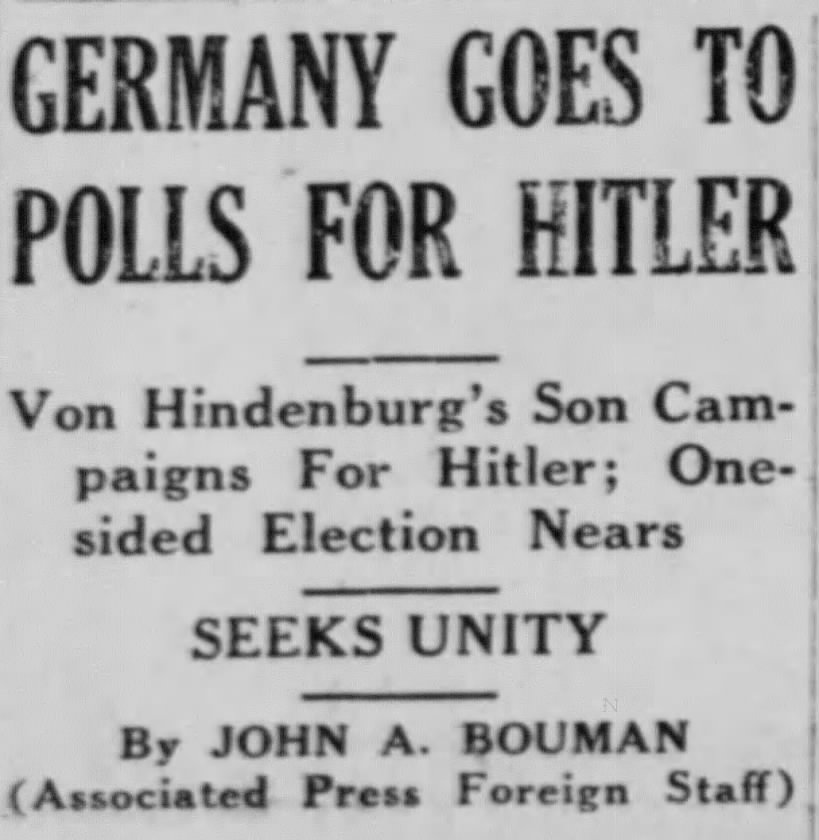 Germany Goes to the Polls to Give Hitler Consolidated Powers