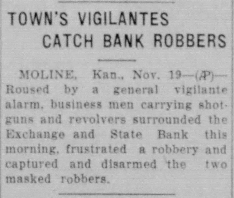 Vigilante Band Captures Bank Robbers
