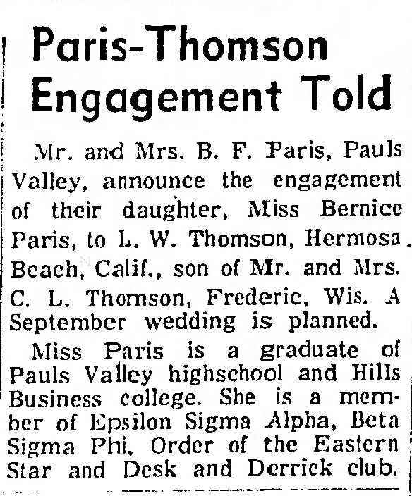 Marriage of Paris / Thomson