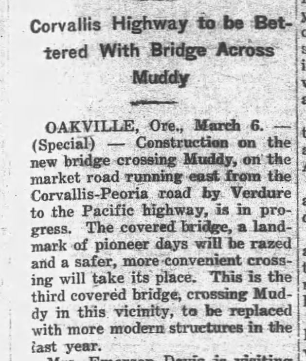 Muddy Creek (Linn Co.)  3/6/1930