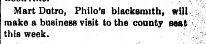 1898 - Mart Dutro - Philo blacksmith