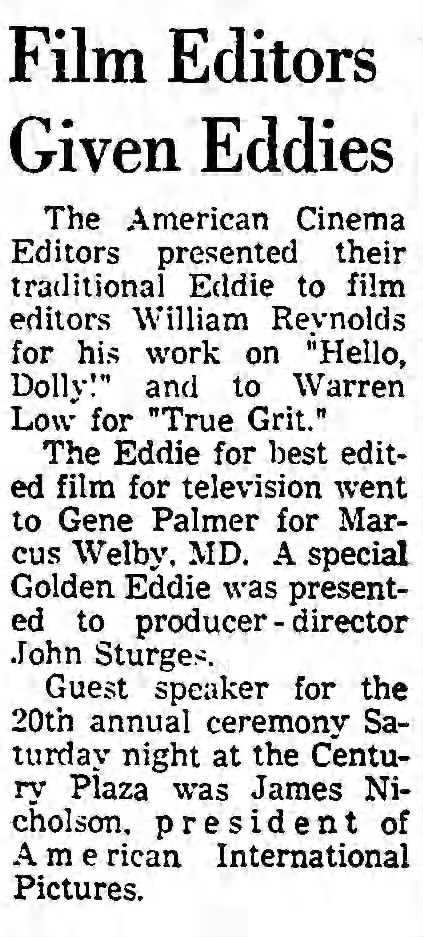 Film Editors Given Eddies