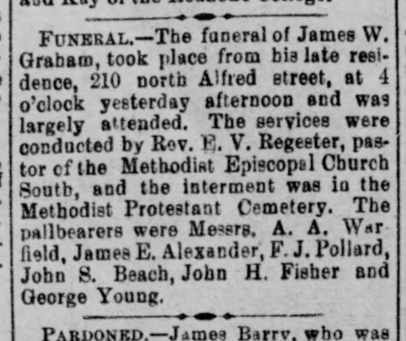 James W Graham Funeral