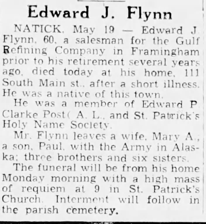 Obituary for Edward J. Flynn