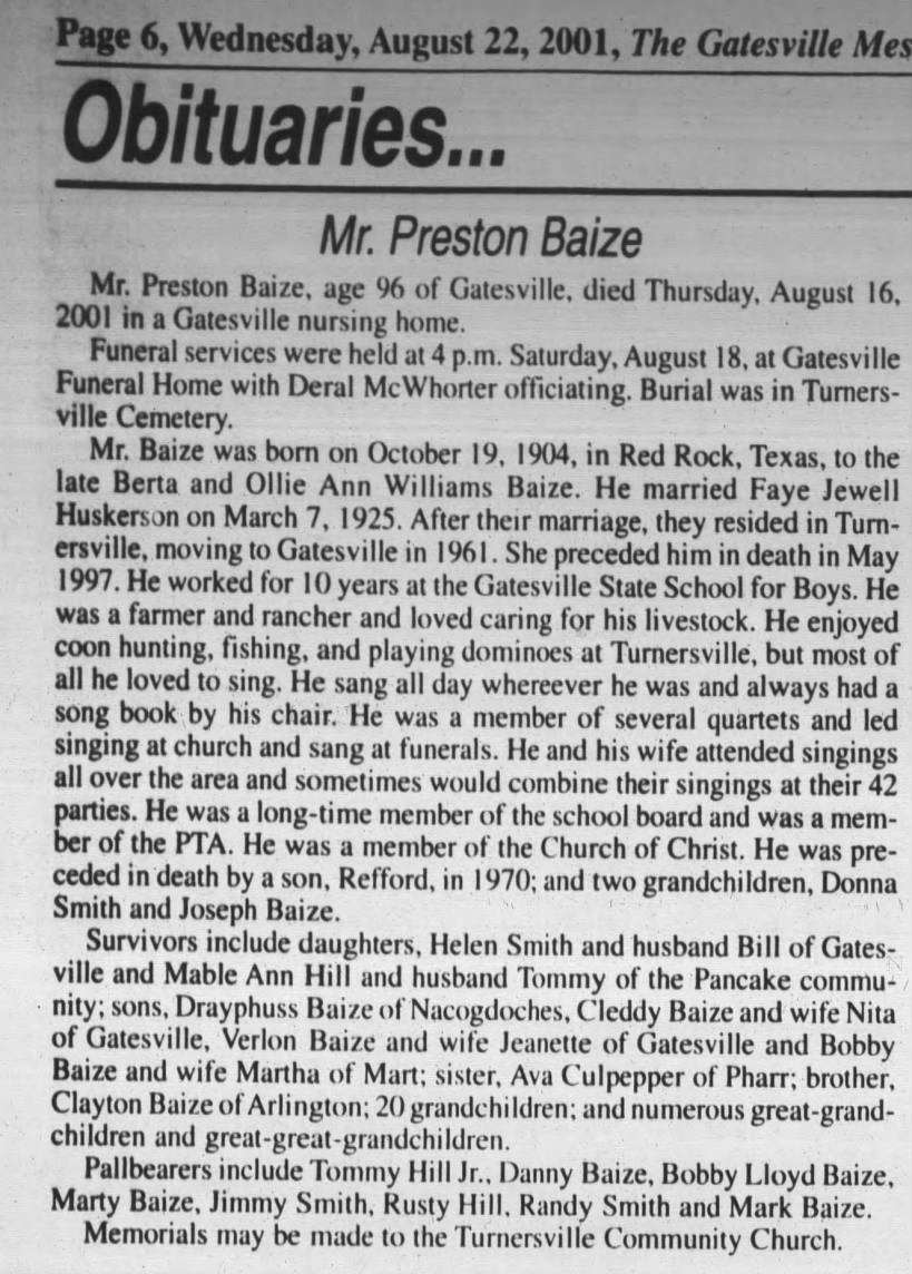22 Aug 2001_PrestonBaizeObit